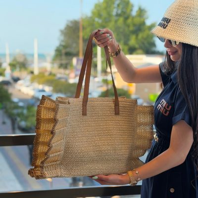 کیف رافیا بادبزنی کد:895