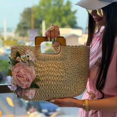 کیف رافیا گل وارداتی کد:893